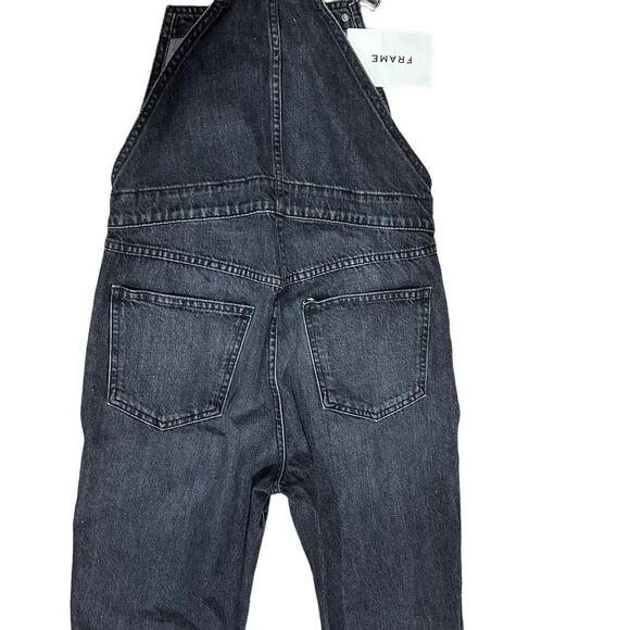 Revolve NEW Frame Denim Classic Overalls in Color Blackwater (Missing Button) - Picture 7 of 14